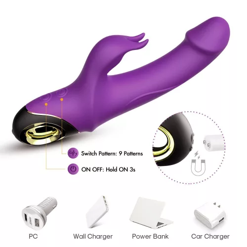Meteror Vibrátor Kettős rezgés, Vízálló 22,7 cm lila
