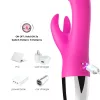Vibrátor Kettős rezgés, USB töltés, vízálló 20 cm rózsaszín