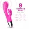 Vibrátor Kettős rezgés, USB töltés, vízálló 20 cm rózsaszín