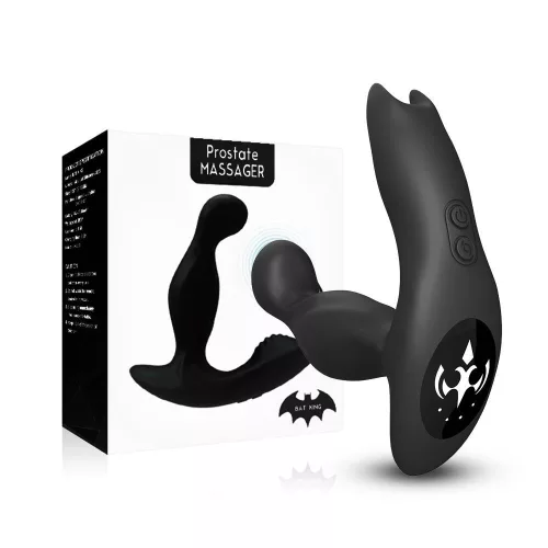 Bat King Prosztata stimuláló Rezgő, forgó, távirányítós 13 cm fekete