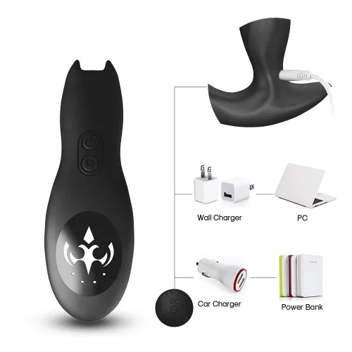 Bat King Prosztata stimuláló Rezgő, forgó, távirányítós 13 cm fekete