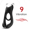 Veyron Péniszgyűrű 3 motoros, 9 rezgésfokozatú USB töltésű vízálló fekete