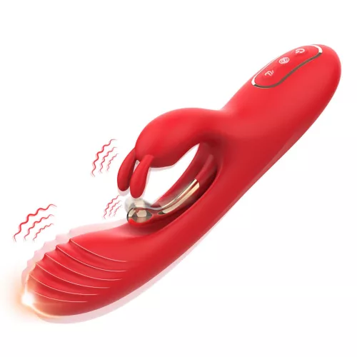 Crazy Horse Vibrátor hárompontos stimuláció 9 rezgésmód USB-C töltés 22 cm piros