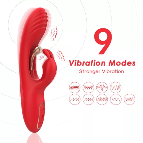 Crazy Horse Vibrátor hárompontos stimuláció 9 rezgésmód USB-C töltés 22 cm piros