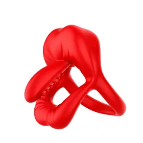   Szexjáték Vibrátor 9 rezgésmód, levehető hüvely 7x4x5 cm piros
