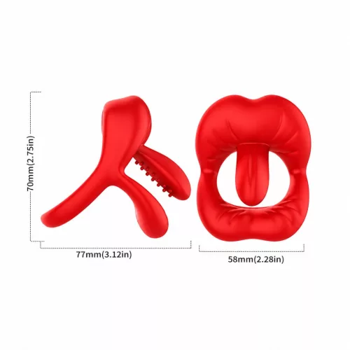 Szexjáték Vibrátor 9 rezgésmód, levehető hüvely 7x4x5 cm piros