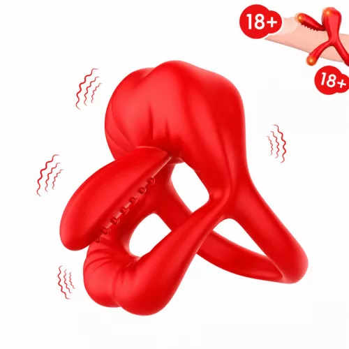 Szexjáték Vibrátor 9 rezgésmód, levehető hüvely 7x4x5 cm piros