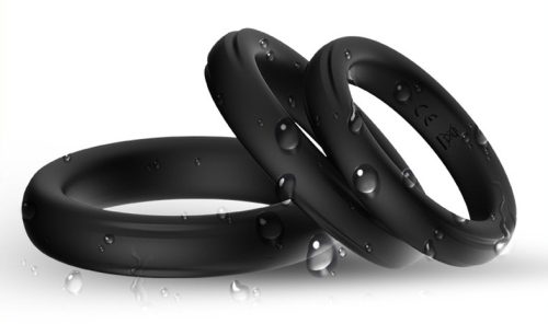 Prémium szilikon péniszgyűrű szett – fekete, 3 darabos
