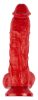 Josef – prémium, 18 cm-es vibrátor, vibráló piros színben