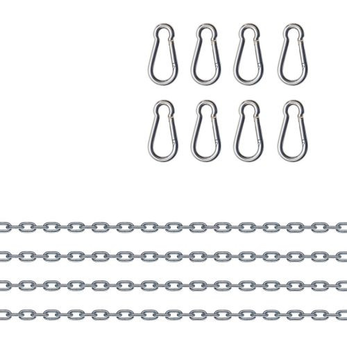 4 lánc és 8 fém karabiner szett