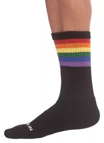 Pride Gym fekete zokni szivárvány mintával