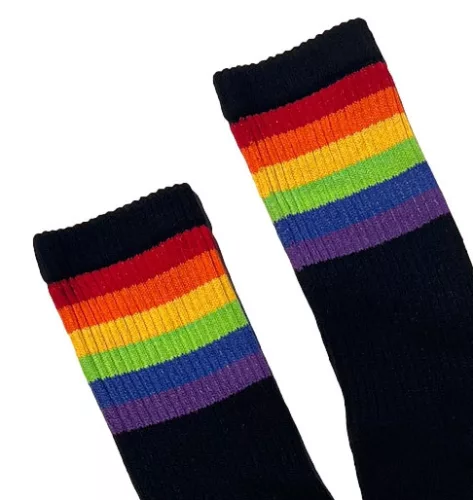 Pride Gym fekete zokni szivárvány mintával