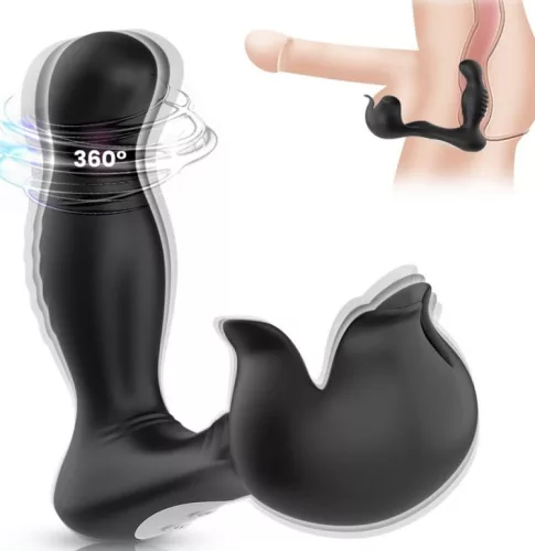Forgó prosztata dugó Surround táskával - 10 x 3.4 cm