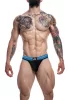 Rugby Jockstrap – fekete-kék prémium hálós alsónemű