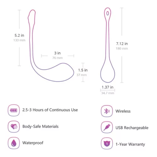 Lovense Vibrátor Távirányítós, Bluetooth, USB-töltés fekete