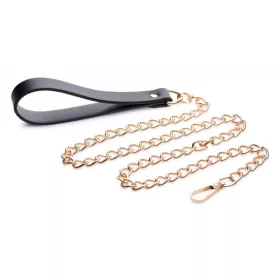 Luxury póráz Szintetikus bőr arany lánccal 99 cm