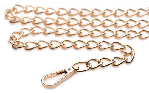 Luxury póráz Szintetikus bőr arany lánccal 99 cm