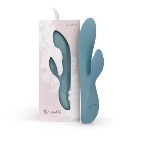   Violet Rabbit Vibrátor állítható rezgés, G-pont stimuláló, vízlepergető 21 cm kék
