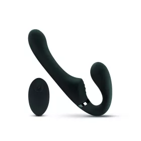   No-Parts Strapless Strap-On Dildó Rezgő, 10 mód Análbarát 22 cm fekete