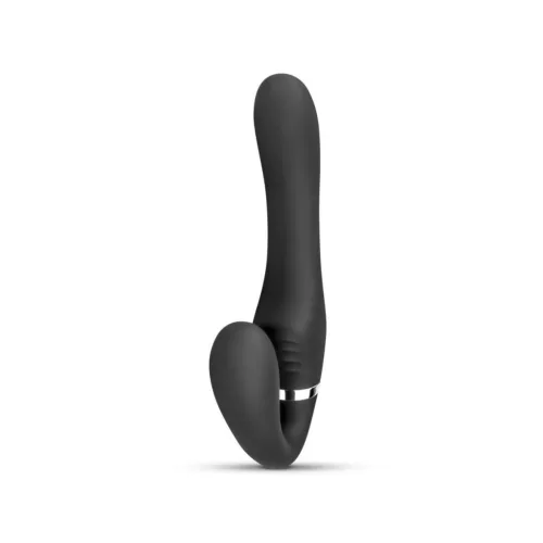 No-Parts Strapless Strap-On Dildó Rezgő, 10 mód Análbarát 22 cm fekete