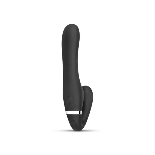 No-Parts Strapless Strap-On Dildó Rezgő, 10 mód Análbarát 22 cm fekete