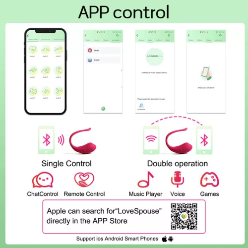 App Love Egg Vibrátor 9 mód, Bluetooth vezérlés 9,6 cm piros