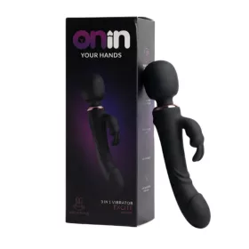   Onin Vibrátor Kettős stimuláció, USB újratölthető Fekete