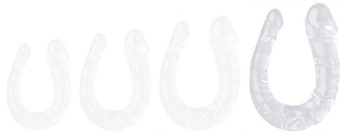 Átlátszó XL dupla dildó – 19 x 5 cm, érzéki élmény