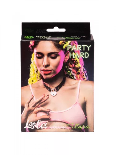 Lola Games BDSM nyakörv szabályozható PVC fekete-piros 2,5 cm széles