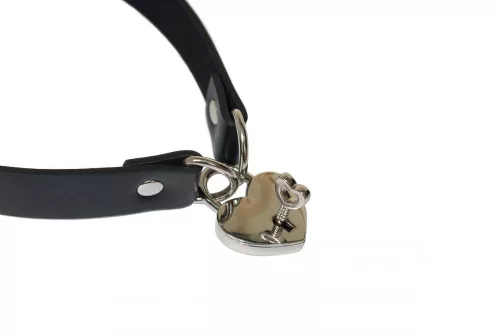 Lola Games BDSM nyakörv szabályozható PVC fekete-piros 2,5 cm széles