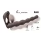 Strap-on Dildó Kettős penetráció, vibráció 17 cm fekete