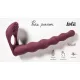 Strap-on Farnell vibrátor dupla penetráció, rezgő piros 17 cm