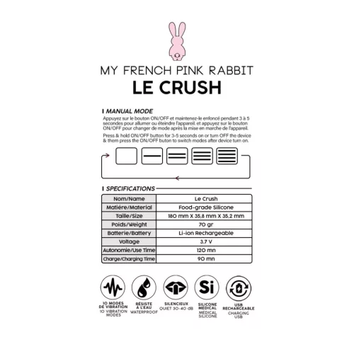 Le Crush Vibrációs tojás App vezérlés, 10 mód, vízálló USB töltés