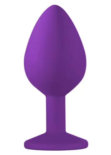 Anal plug kristállyal kidomborított közepes lila átlátszó szilikon