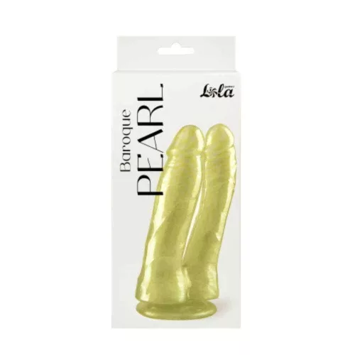 Dildó Kettős stimuláció, perleffekt, tapadókorongos 17,5 cm fehér