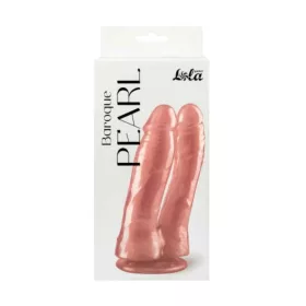   Dildó Dupla stimuláció perles fényű pink 17,5 cm 16,5 cm tapadókoronggal