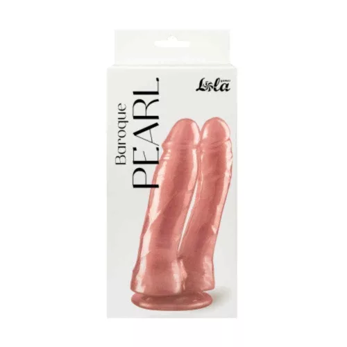 Dildó Dupla stimuláció perles fényű pink 17,5 cm 16,5 cm tapadókoronggal