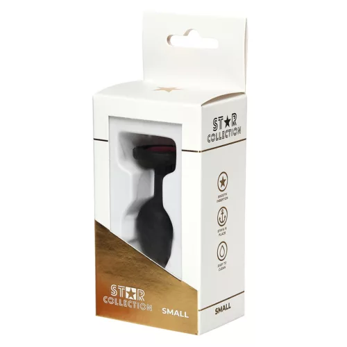 Star Collection Anál plug Szilikon, biztonsági alap, rózsaszín kristály S
