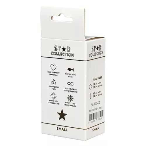 Star Collection Anál plug Szilikon, biztonsági alap, rózsaszín kristály S