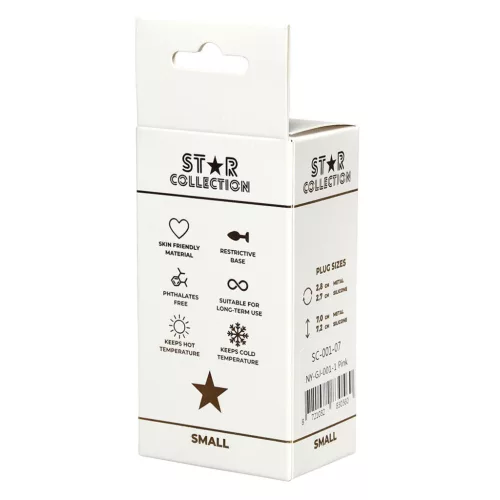 Star Collection Anál plug puha szilikon biztonsági talp rózsaszín S