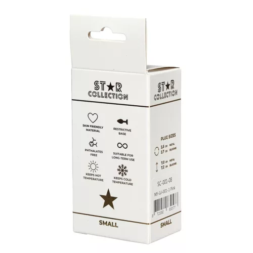 Star Collection Anál plug Szilikonos, biztonságos, kék kristály S rózsaszín
