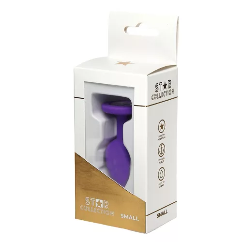 Star Collection Anál plug Szilikon biztonságos kialakítás S lila áttetsző kő