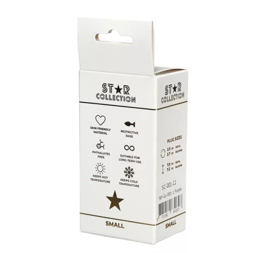 Star Collection Anál plug Szilikon biztonságos kialakítás S lila áttetsző kő