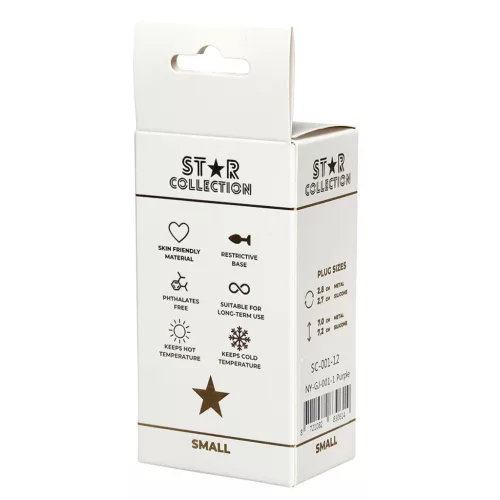 Star Collection Anál plug Szilikon, biztonságos alap, kristály dísz S lila-rózsaszín