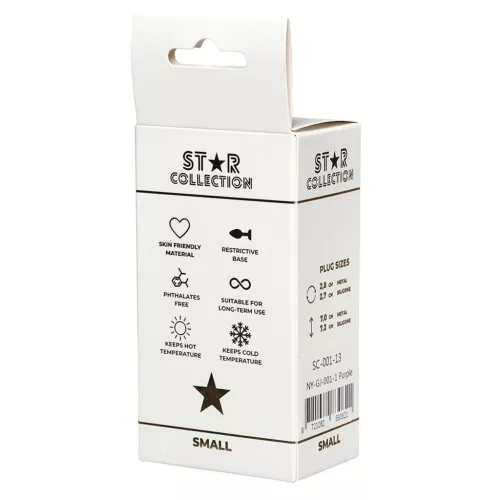 Star Collection Anál plug Szilikon, biztonságos, kompakt S Lila-kék