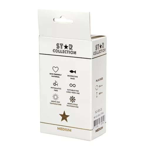 Star Collection Anál plug kényelmes használat M rózsaszín átlátszó köves