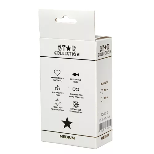 Star Collection Anál plug Kényelmes használat M Világos rózsaszín kő