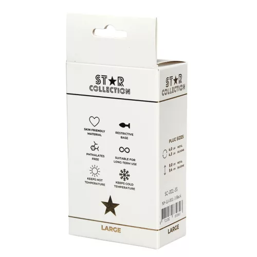 Szexjáték Anál plug L fekete szilikon lila kővel