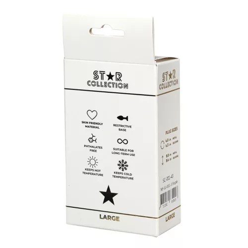 Star Collection Anál plug L méret világoskék kő lila színben