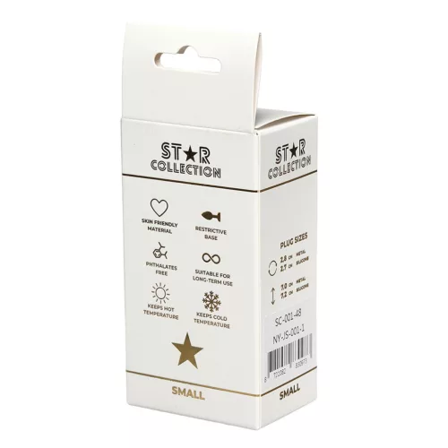 Star Collection Anál plug Komfortos, biztonságos használat S világoskék köves ezüst